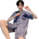 Catman (Miiow) ICE Seidenpyjamas Herren Sommer kurzärmelige Hose dünner Stil für junge Jungen Sommer-Herren-Hauskleidung 2025 Neuer Stil Set 12532 [Yunduo-Baumwollcrepe] l (empfohlene Größe beträgt etwa 170, Gewicht beträgt 100-