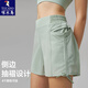 Woodpecker New Women's Sports Shorts Running Anti-Light Drawstring Pleated Yoga Shorts High Waist Belly 2025 Spring and Summer Bean Paste Green S