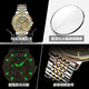 Pydaga Switzerland Neue Männer vollautomatische mechanische Uhr Tourbillon Multifunktion Luminous Business Water of Watch Watch Men's Watch 1416 Goldgrau-Stahlgürtel Modell 42mm