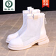 Spechtleder kurze Stiefel für atmungsaktive Damen Martin Stiefel 2025 Neue Frühlings- und Sommer -vielseitige Mesh hohl Stiefel Dünne Mesh Sandalenstiefel Schwarz 35
