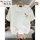 T-shirt à manches courtes pour les pics de bois (Tucano) pour les vêtements à manches à manches à mi-manche imprimés décontractés pour hommes pour hommes T-shirt en coton lourd White [Petite photo sur le côté gauche K1098 Small Feather Small Feather S Recommandée 90-100jin [Jin est égal à 0,5 kg]