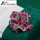 Feiyu light luxury peony flower brooch high-end exquisite fashion with coat suit corsage pin buckle high-end women's luxury temperament red peony flower