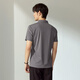 Qipai mulberry silk short-sleeved POLO shirt men's summer business casual top medium gray L