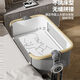 
Raft core diaper table crib two-in-one foldable movable aluminum alloy crib splicing large bed multi-functional movable aluminum alloy wood grain [light powder] style + 4 fiber mattress