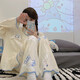 Cool chapter pajamas for women in spring, autumn and winter, long-sleeved pants, thin pure cotton two-piece suit, student loose confinement home clothes, long-sleeved cardigan suit 9207, one size fits all, m size 70-95Jin Jin is equal to 0.5 kg