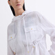 
ERDOS [Ramie] 25 summer loose hooded breathable hunting jacket old money style simple women's jacket white M 165/84A