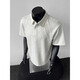 Digada Space Cotton Front Schulter-Polo-Hemd Kurzarm T-Shirt Herren Sommer Neustiche American CleanFit Paar Top CQS-873 Grau L
