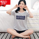 Site Web officiel de Hongdou (Hodo) [Recommandé par la mère centrale] Pajamas pour femmes pour l'été ensemble à manches courtes pour femmes à manches courtes Coton Pure Coton Summer Coréen Minaison Étudiant, Automne et Hiver Home Cloth
