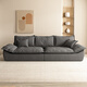Sui Zhi modern simple fabric sofa living room small apartment home light luxury three-seat sailboat sofa straight row fabric sofa dark gray - skin-friendly velvet + high resilience silk cotton cushion three-seat 2.1m 80cm wide