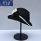 Heqinya Camellia Sun Hat Top Hat Small Fragrant Style Half-trim Straw Hat Summer Anti-snatch Fisherman Hat Rich Color Contrast Edge Black Camellia Half-trim Straw Hat M(56-58cm)
