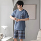 Langsha (Langsha) Pyjamas Herren-Sommer-Shorts für sommerliche Baumwollstreifen können außerhalb von Freizeitkleidungsanzug DGG-Z679 L getragen werden [empfohlen 100-130jin [Jin gleich 0,5 kg]]
