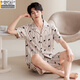 莫代尔睡衣男款男士夏季纯棉2025新款短袖大码夏天蓝色居家居服套装夏款 主图款：YD-LMSJ9224 蓝色英文口 L 【柔软亲肤，舒适纯棉】