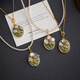 Baroque Pearl Pendant Oil Painting Necklace Women's New Chinese Style Freshwater Flowers Light Luxury Niche Single Oil Painting Pendant Buckle