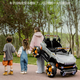 Kangshuai Aibeimei super large parent-child children's electric car four-wheeled children's toy car can sit adults and two babies four-wheel drive remote control car top with gray Chaowei + leather seat soft wheel + 550 motor