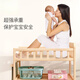 Jiaojing Diaper Table Bath Table Two-in-One Newborn Diaper Changing Table Baby Care Table Diaper Changing Multifunctional Baby 2 Luxurious Double Layer Model - All Solid Wood Partitions Multifunctional Nursing Table + Blue Ocean Nursing Pad