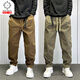 KAZUKI KURAISHI KURAISHI Trendy Brand Casual Pants Men's Summer Loose New All-match Pants Handsome Worker Straight Pants Harem Pants Black 3XL