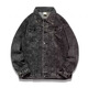 FHHUABD Trendy Brand Retro Jeans Jacke für Männer Frühlings- und Herbst -Druck -Casual -Jacke für Herren Herbst und Winter 2023 Neues Modell 834 Black M 105jin [Jin gleich 0,5 kg] kann unten getragen werden