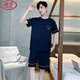 LangSha pajamas men's summer cotton short-sleeved youth middle-aged thin large-size men's summer casual spring and autumn home clothing set 9934 [H series men's short-sleeved shorts suit] 3XL [Recommended 160-180Jin [Jin equals 0.5 kg]]