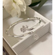 Fat Donglai Quality Chain Silver Bracelet Bamboo Lotus Silver Bracelet Women's S999 Bracelet Open Silver Bracelet Niche Years Bamboo Peace (Gift Box Certificate)