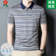 MONTAGUT men's mulberry silk short-sleeved T-shirt summer middle-aged dad casual striped lapel polo shirt A829-red M 165 suitable for 100-115Jin [Jin equals 0.5 kg]