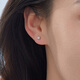 Lukfook Jewelry Platinum 950 Small Sugar Cube Platinum Stud Earrings Price L04TBPE0012 1.21g (including labor cost 113 yuan) with silicone ear plugs