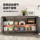 Shuaishi (shuaishi) kitchen rack floor-standing dining side storage cabinet cabinet microwave oven pot storage rack cupboard utensils gray 3 layers 120 long [rock plate nail-free] adjustable floor height