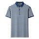 Neues Mulberry Seiden kurzärmeligte T-Shirt für Männer Sommer mittleren Alters und älteren Daddy tragen dünnes, Streifenpolo-Hemd mit Streifen, Blau S 165/105