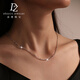 Duozun pt950 platinum necklace women's o-shaped chain platinum necklace can be pulled and adjusted clavicle chain plain chain women's birthday gift 4.19g/45cm thick about 1.4mm pull and adjust