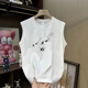 
Playboy American heavyweight vest men's summer Hong Kong style fashion retro casual sports top loose cotton sleeveless T-shirt [6995-AICC] White M 90-110Jin [Jin equals 0.5 kg]