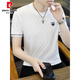 
Pier Cardin summer men's ice silk short-sleeved T-shirt slim half-sleeved quick-drying T-shirt thin high elastic trendy handsome top [two-piece] 890 white + 698 black 5XL 190-210Jin [Jin equals 0.5 kg]