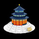 Torre de grúa amarilla Wange Tengwang Pavilion Mundial Modelo de construcción de puntos de referencia pequeños bloques de construcción de partículas adornos de la sala de estar juguetes 5219 Moscú Kremlin Bell Tower 1047