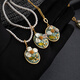 Baroque Pearl Pendant Oil Painting Necklace Women's New Chinese Style Freshwater Flowers Light Luxury Niche Single Oil Painting Pendant Buckle