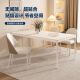 Mesa de comedor de Pashaman estilo crema francesa mesa panorámica de comedor panorámico y silla Combinación sala de estar simple mesa de comedor rectangular pequeña 1043y [crema blanco] 1047p# silla de comedor de oratrones cuatro combinación