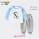 Snoopy Jungen Langarm-T-Shirt-Anzug aus reiner Baumwolle Kinder-Frühlingskleidung 2025 neues Baby-Bottom-Shirt Kinderkleidung A1049 grün + N1049K schwarz 80