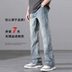 Kangaroo Jeans Herren American High Street Retro Denim 2025 Frühling und Herbst neue Modemarke Straight Loft Casual Long Hosen 9901 Blau reguläre XL -Größe