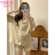 Pyjamas modal pour les femmes à l'été 2025 Nouveaux shorts à manches courtes décontractés, confortables, frais et fleuris pour le costume de vêtements à la maison en plein air # ZS-671 L [99-115] Jin [Jin est égal à 0,5 kg]