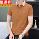 
Hengyuanxiang 2025 summer men's short-sleeved T-shirt with neckline trendy lapel POLO shirt casual simple and versatile half-sleeved QY719 brown red M Suggestion: 100-120Jin [Jin equals 0.5 kg]