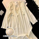 FHHUABD Pajama intégré pour femmes, coton à manches longues et automne 2024 NOUVELLES vêtements de maison sucrés de style princesse 9926 Green pour femmes (poitrine de poitrine) m [suggérer le poids 80-100 Jin [Jin est égal à 0,5 kg]].