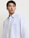 
TRENDIANO Cool and breathable Tianshi cotton stripe long-sleeved shirt men's shirt blue and white stripe M