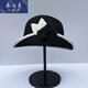 Heqinya Camellia Sun Hat Top Hat Small Fragrant Style Half-trim Straw Hat Summer Anti-snatch Fisherman Hat Rich Color Contrast Edge Black Camellia Half-trim Straw Hat M(56-58cm)