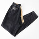 Hualin Fashion Spring y Autumn STRING Jeans Pequeños Panteros de pies pequeños Harun Tendencias versátiles Yiniu 983 Negro L