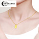 Ally 999 Pure Gold Chocolate Candy Good Luck Gold Pendant 5G Hard Gold Transfer Bead Gold Necklace Women's Clavicle Chain Fine Style GoodLuck Good Luck Pendant Free Gold Plated Necklace