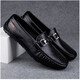 Le prince Yierkang porte 2025 Chaussures de bonnet en cuir authentique pour hommes pour le printemps nouvelles chaussures paresseuses décontractées avec un pied pour conduire les chaussures de voiture en cuir britannique wenzhou chaussures en cuir noir 9905 trous 42