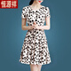 Hengyuanxiang Ice Silk Floral Dress Mid-Length 2024 New Style Western Print Middle-aged and Elderly Mothers' Wear Slim High-end Skirt Ice Silk 9902 Skirt M 100Jin Jin is equal to 0.5 kg