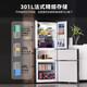 Royalstar 301 liter four-door French refrigerator, first-class energy efficiency, energy-saving, energy-saving, household large-capacity, ultra-thin embedded refrigerator, multi-opening cross door, three-temperature middle door, soft freezing, 301 liters, gray French, first-class energy-saving, 53 cm ultra-thin embedded refrigerator