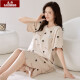 Koreanischer Pyjama für Frauen im Sommer Dünne koreanische Stil frische studentische Baumwolle kurzärmelige, lockere Pyjamas können außerhalb der Größe von D31-X12529 m (empfohlen 155-163 cm) 100 Jin [Jin gleich 0,5 kg] getragen werden [Jin gleich 0,5 kg]