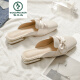 
Woodpecker Spring and Summer New Baotou Trail Baotou Half Slippers for Women Wearing 2025 New Fashionable and Versatile Fairy Style Lazy Shoes Apricot Color Half Slippers 829-2LDL 34