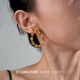 Xinwanfu simple and fashionable citrine earrings, silver inlaid citrine earrings, gemstone earrings, personalized large drop-shaped earrings, gift, citrine total 13 carats, a pair of new products in stock