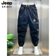 JEEP SPIRIT2025夏季新款水洗工装裤个性大口袋休闲裤宽松弹力束脚哈伦裤男 卡其色休闲裤 L 115-130斤