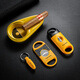 Kelong cigar smoking set of four sharp cigar cutters sharp cigar drill ceramic ashtray set CLT-23HG1 yellow four-piece set